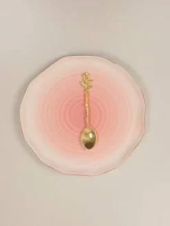 Flower Dessert Spoon Gold- Set Of 6