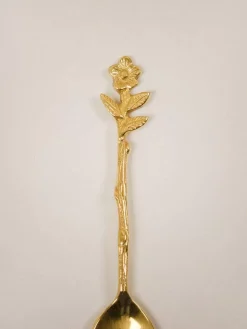 Flower Dessert Spoon Gold- Set Of 6