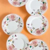 Garden Of Eden Fine China Ceramic Side Plates - Set Of 6