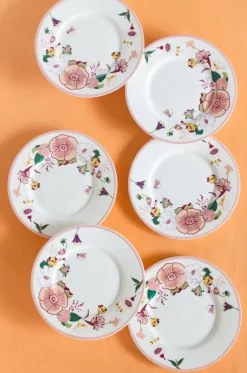 Garden Of Eden Fine China Ceramic Side Plates - Set Of 6