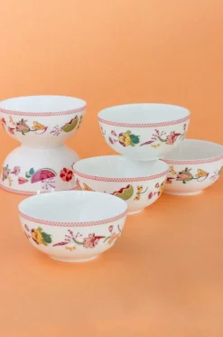 Garden Of Eden Fine China Ceramic Small Katori Bowls - Set Of 6
