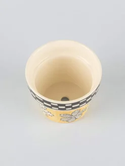 Gingham Planter - Yellow