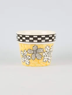 Gingham Planter - Yellow