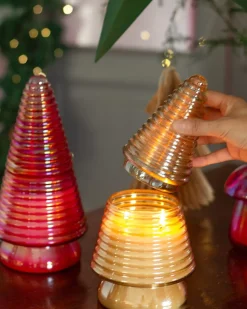 Glitter Tree Soy Wax Glass Candle With Lid