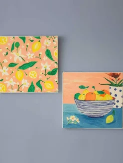 Handpainted Fruit Bowl Wall Art - Set Of 2