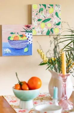 Handpainted Fruit Bowl Wall Art - Set Of 2