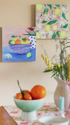 Handpainted Fruit Bowl Wall Art - Set Of 2