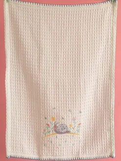 Happy Snail Waffle Hand Towel