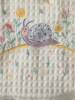 Happy Snail Waffle Hand Towel