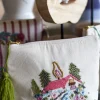 House On A Hill Embroidered Pouch