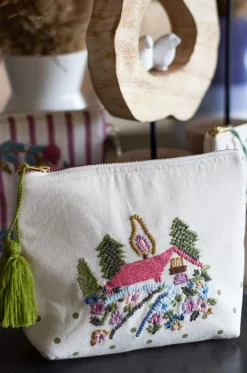 House On A Hill Embroidered Pouch