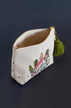 House On A Hill Embroidered Pouch