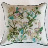Jungle Green Embroidered Cushion Cover