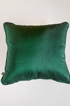 Jungle Green Embroidered Cushion Cover