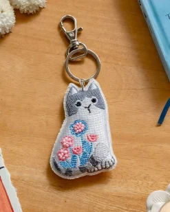 Kitkat Hand Embroidered Keychain