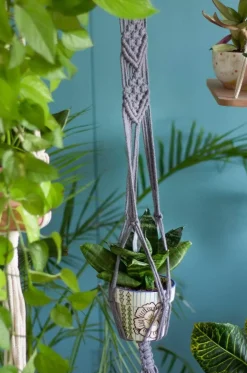 Lace Cable Macrame Wall Planter Holder