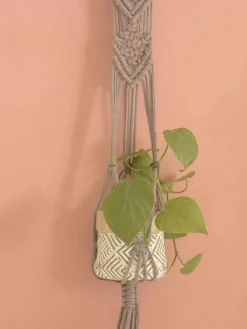 Lace Cable Macrame Wall Planter Holder