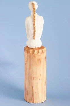 Lost In Thought Lady Wooden Decorative Accent