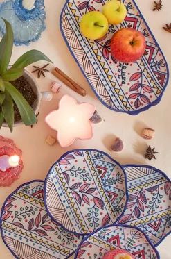 Magnolia Sky Handpainted Dessert Plates - Set Of 4