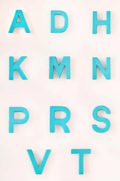 Mottled Mono Wall Hanging Teal A To Z