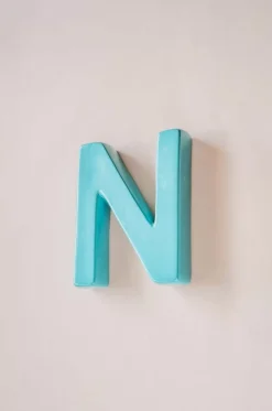 Mottled Mono Wall Hanging Teal A To Z