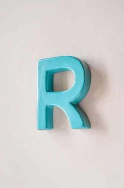 Mottled Mono Wall Hanging Teal A To Z