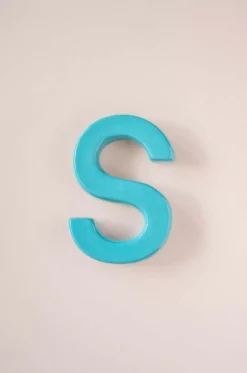 Mottled Mono Wall Hanging Teal A To Z