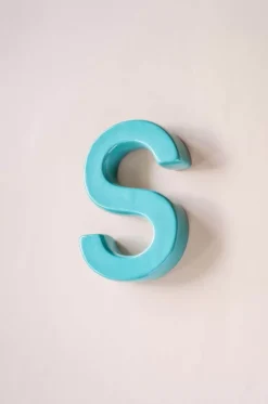 Mottled Mono Wall Hanging Teal A To Z