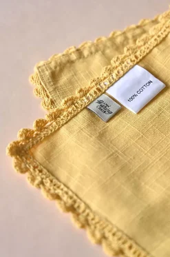 Mustard Hand Crochet Napkins - Set Of 6