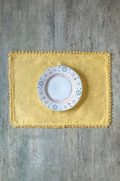 Mustard Hand Crochet Placemats - Set Of 6