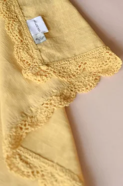 Mustard Hand Crochet Table Cloth -4/6/8 Seater
