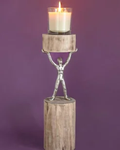 Orion - Wood Men Candle Stand - Large