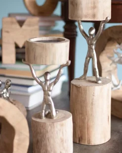 Orion - Wood Men Candle Stand - Large