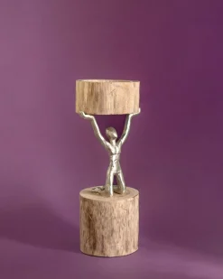 Orion- Wood Men Candle Stand - Medium