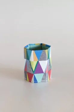 Pearlised Paper Leather Foldable Pen Holder- Kaleidoscope