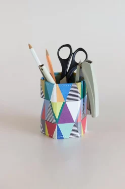 Pearlised Paper Leather Foldable Pen Holder- Kaleidoscope