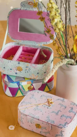 Pearlised Paper Leather Jewellery Box Large- Kaleidoscope