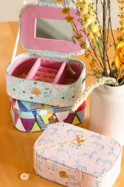 Pearlised Paper Leather Jewellery Box Large- Kaleidoscope