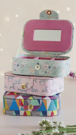 Pearlised Paper Leather Jewellery Box Large- Kaleidoscope