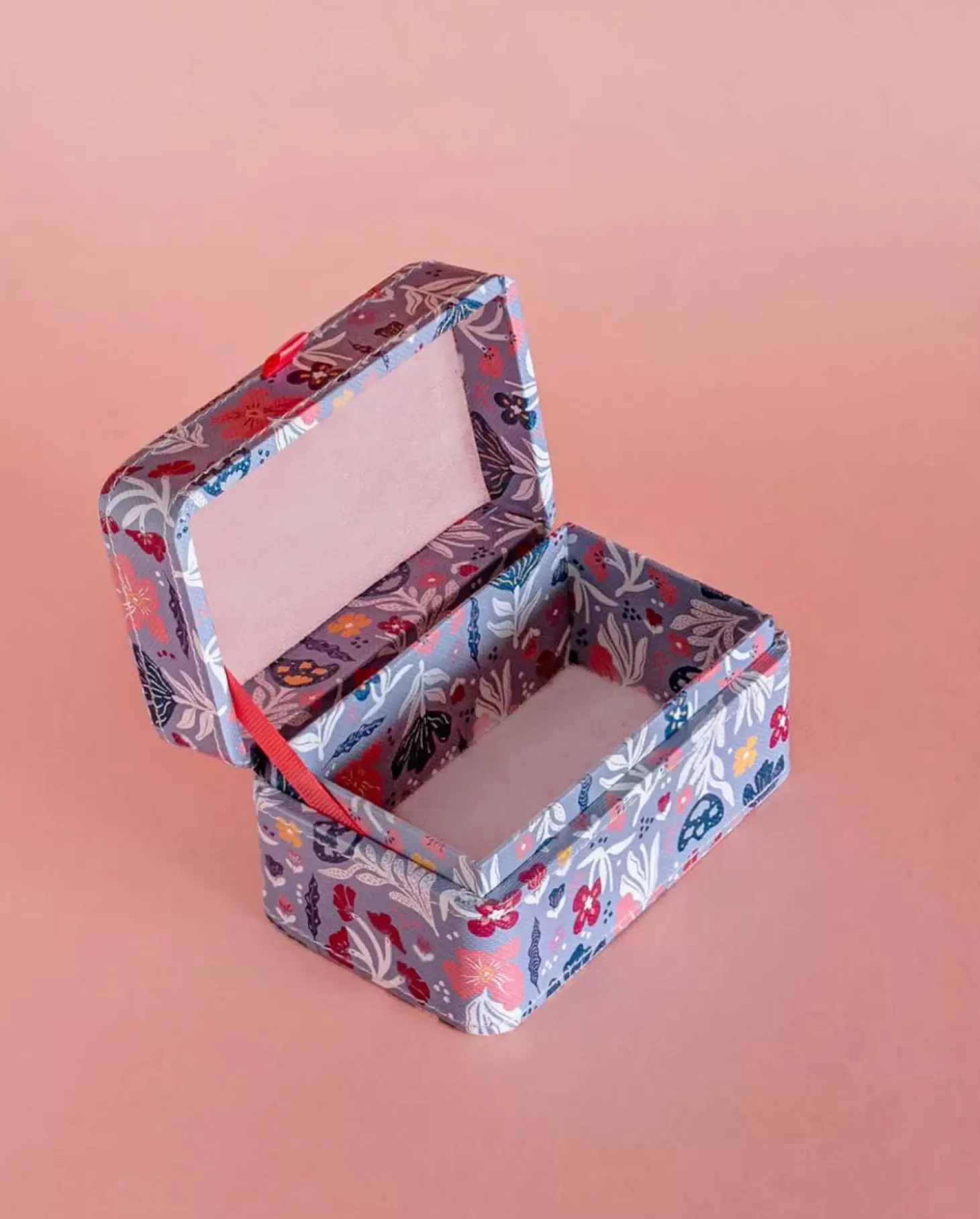 Pearlised Paper Leather Mini Memento Box- Blue Meadow