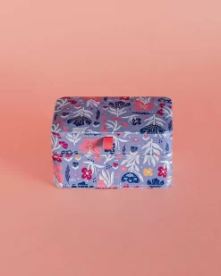 Pearlised Paper Leather Mini Memento Box- Blue Meadow