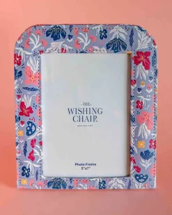 Pearlised Paper Leather Photoframe - Blue Meadow