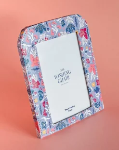 Pearlised Paper Leather Photoframe - Blue Meadow