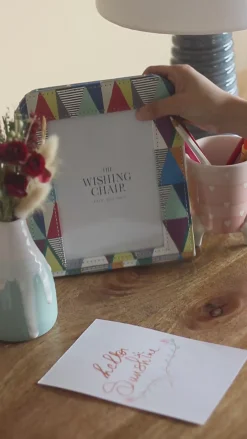 Pearlised Paper Leather Photoframe 5X7''- Kaleidoscope