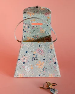 Pearlised Paper Leather Triangle Piggy Bank - Garden Fog