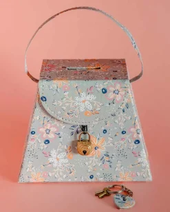 Pearlised Paper Leather Triangle Piggy Bank - Garden Fog