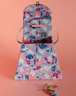 Pearlised Paper Leather Triangle Piggy Bank- Blue Meadow