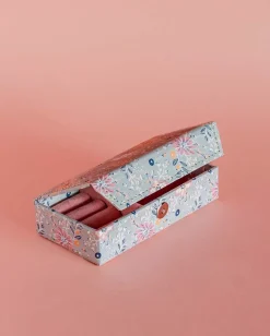 Pearlised Paper Leather Travel Jewellery Box Small - Garden Fog