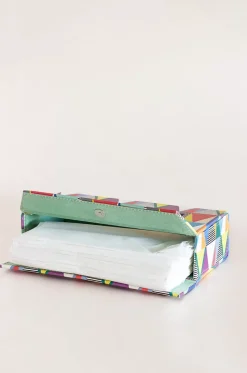 Pearlised Paper Leather Tissue Box- Kaleidoscope