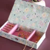 Pearlised Paper Leather Travel Jewelley Box- Garden Fog